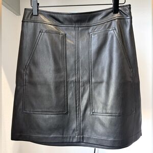 NWT Loft Imitation Leather Skirt, Black, 4 Petite